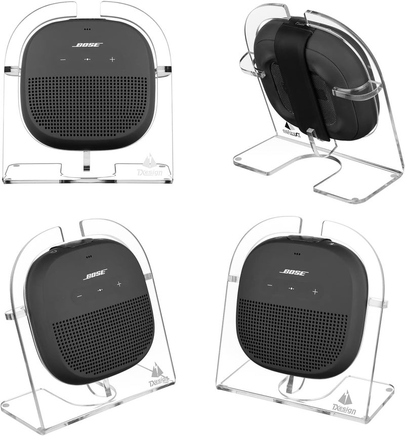 TXesign Desktop Stand for Bose SoundLink Micro Portable Speaker, Acrylic Speaker Holder Shop Display Stand Table Holder Anti-Slip Base Mount(Transparent) - Image 5